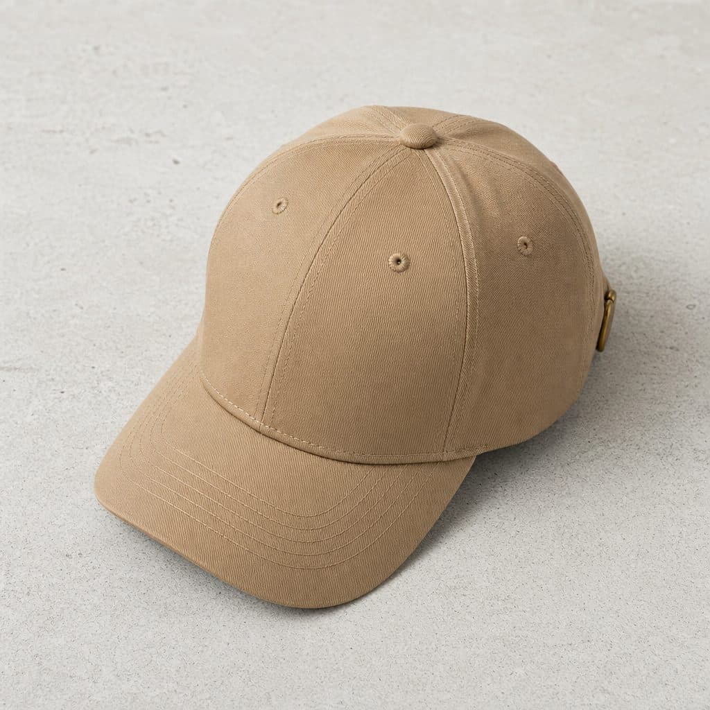 Custom Mid-Structured Baseball Cap — Screen Printing product photo, flat lay, studio lighting