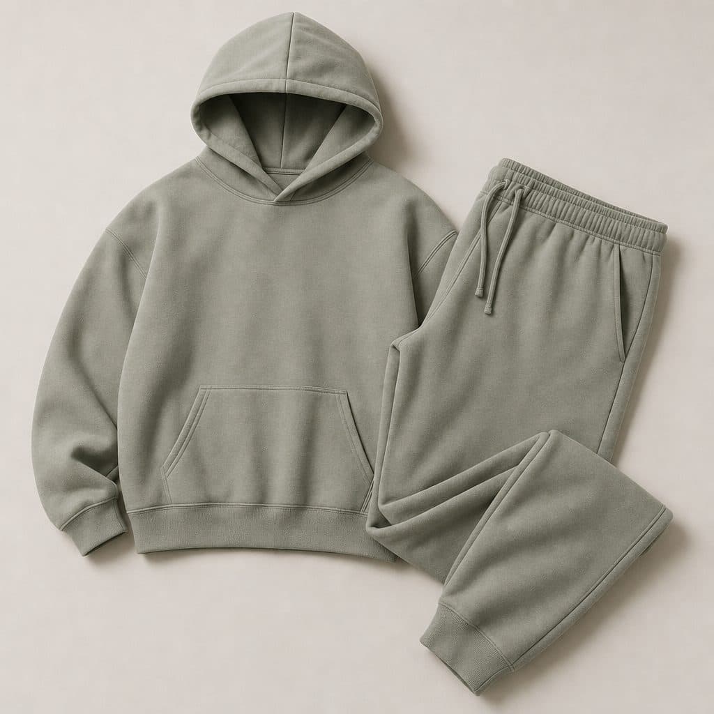 Custom 260 GSM Regular Tracksuit — Screen Printing product photo, flat lay, studio lighting