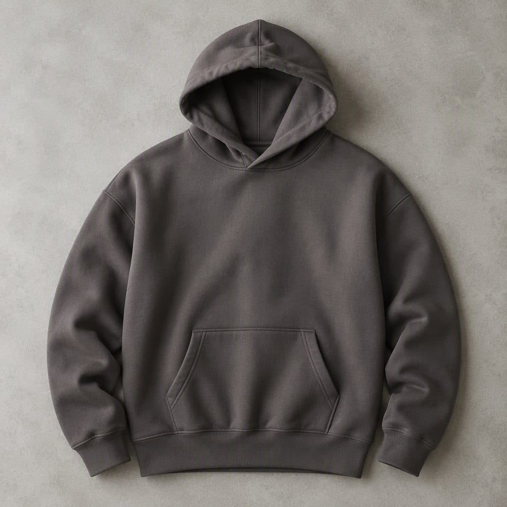 Custom 500 GSM Regular Hoodie — Screen Printing product photo, flat lay, studio lighting