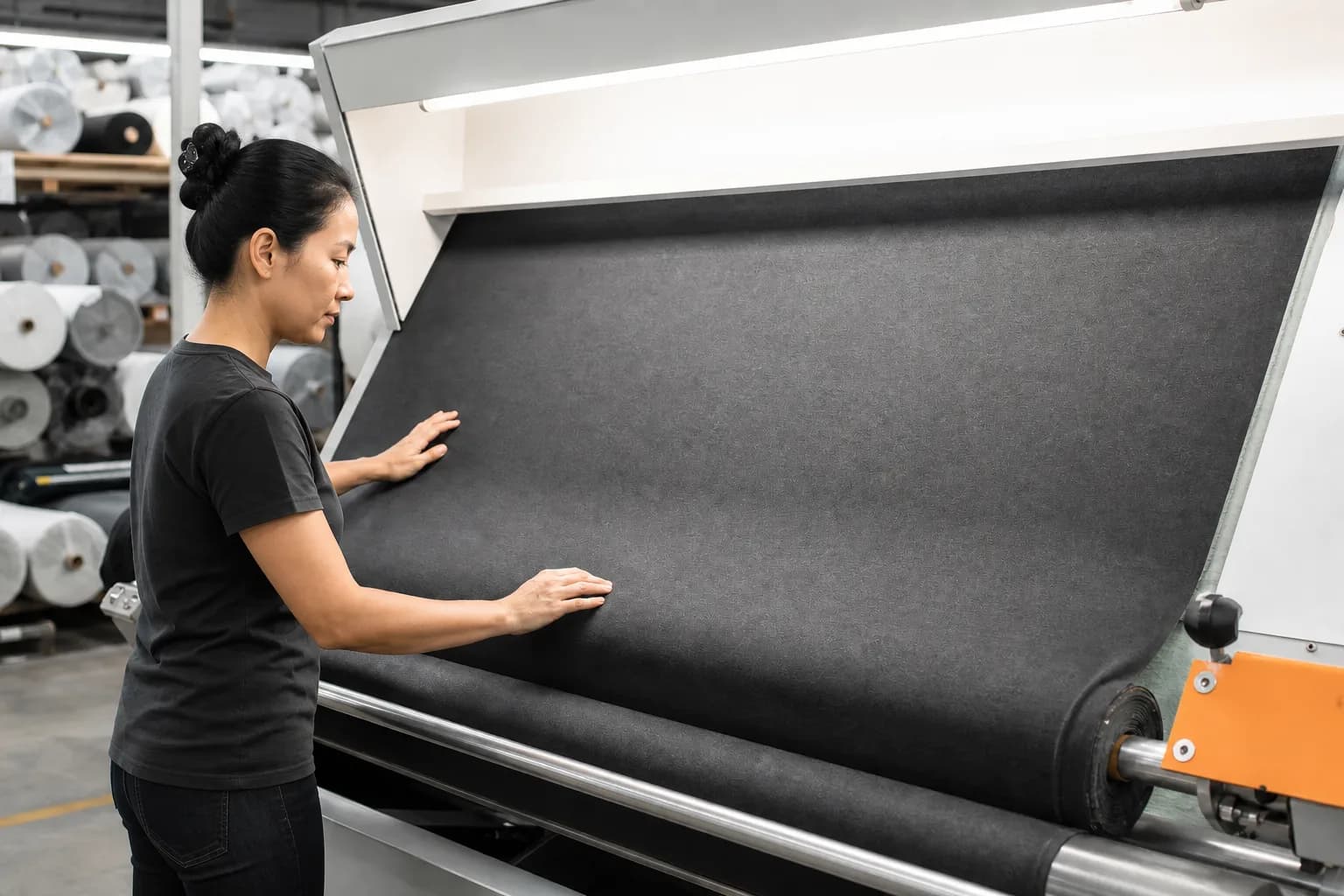 Fabric inspection for custom T-shirt manufacturing in China